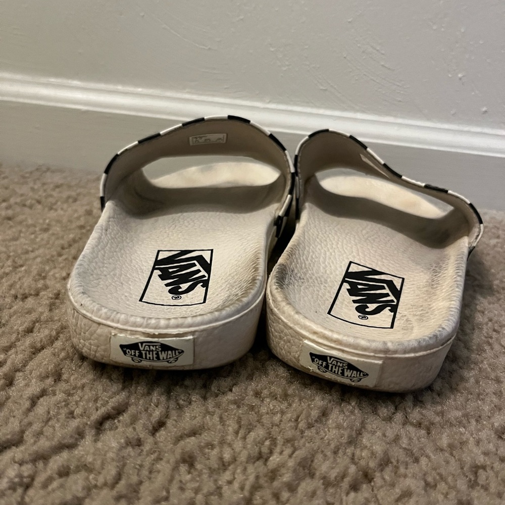 Checkerboard Vans Slides - image 1